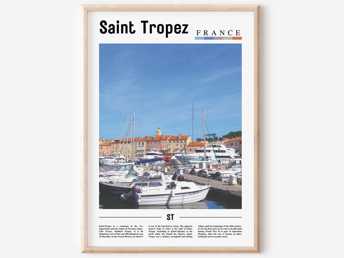 Saint Tropez Travel Poster, City Artwork