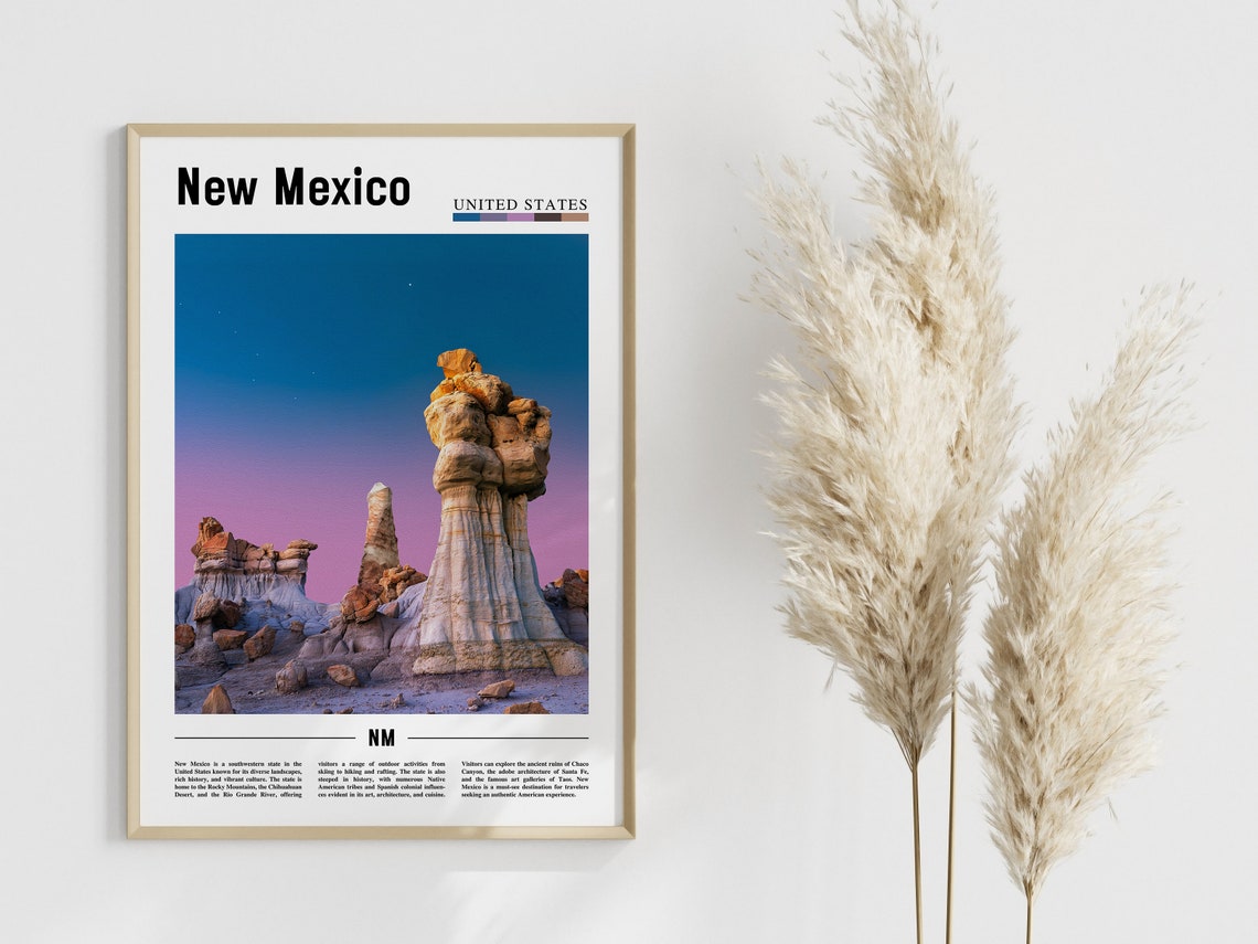 New Mexico Poster New Mexico Print New Mexico Wall Art United States Photo United States Poster United States Print - Image 3