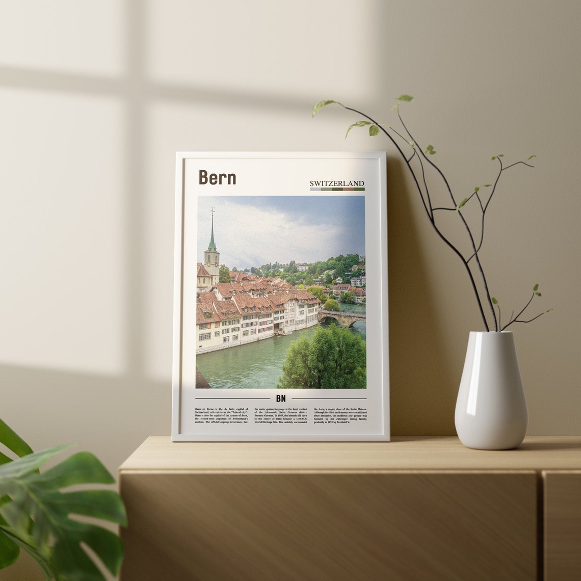 Bern Print Bern Poster Bern Wall Art Oil Painting Poster Colorful City Print City Artwork Travel Artwork Travel Wall Art City Print - Image 2