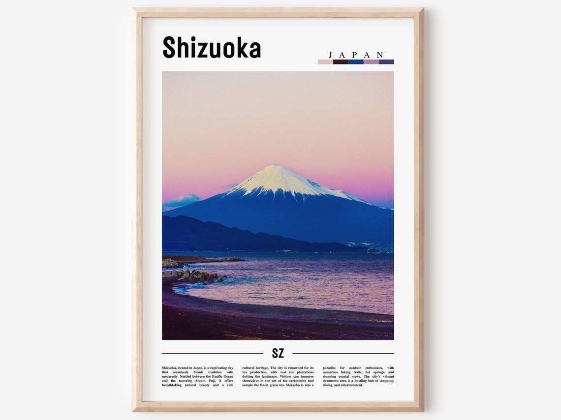Shizuoka Poster Shizuoka Print Shizuoka Wall Art Asia Print Asia Poster Asia Photo Minimal Travel Poster