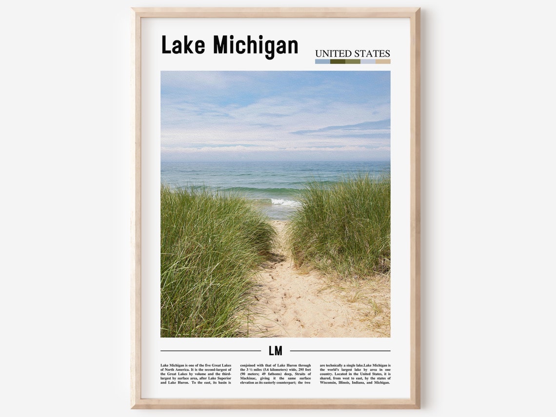 Lake Michigan Minimal Travel Art Print