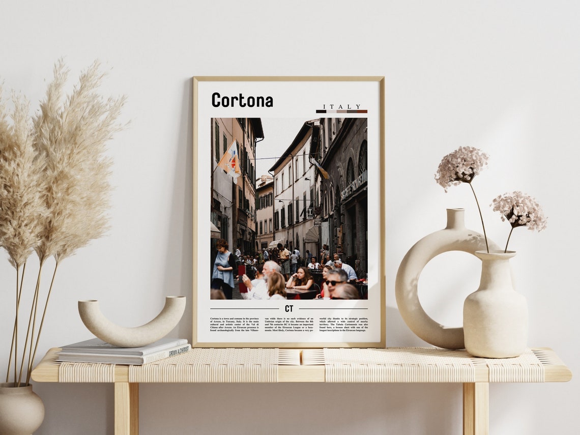 Cortona Print Cortona Poster Cortona Wall Art Minimal Travel Print Minimal City Poster Travel Destination Print Oil Painting Poster - Image 5