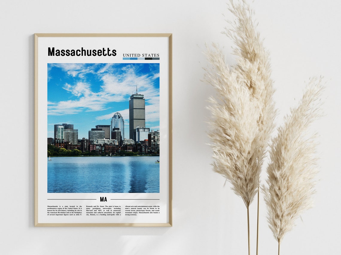 Massachusetts Poster Massachusetts Print Massachusetts Wall Art United States Photo United States Poster United States Print - Image 3