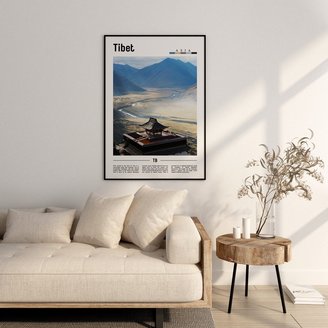 Tibet Poster Tibet Print Tibet Wall Art Asia Print Asia Poster Asia Photo Minimal Travel Poster - Image 2
