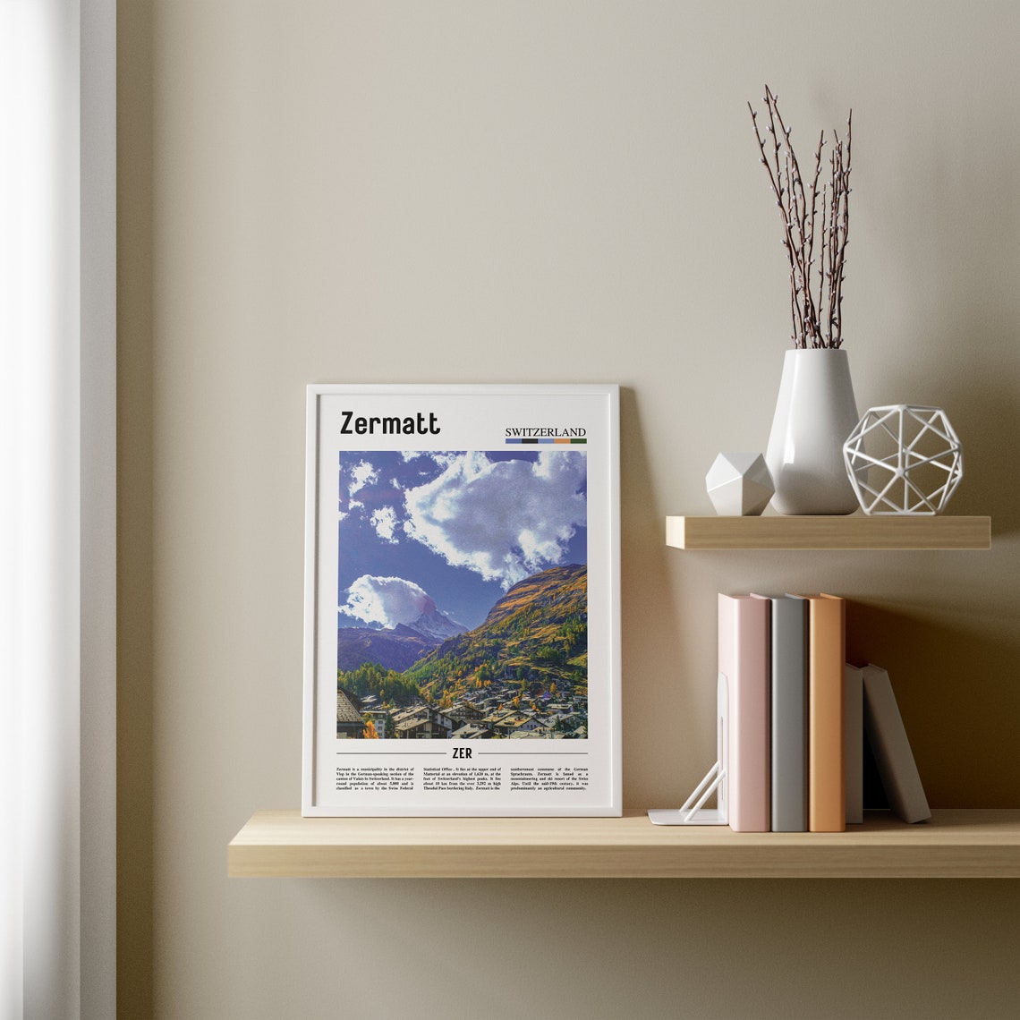 Zermatt Print Zermatt Poster Zermatt Wall Art Oil Painting Poster Colorful City Print City Artwork Travel Artwork Travel Wall Art - Image 3
