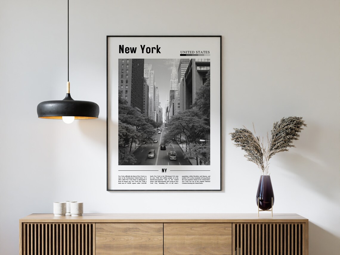 New York Travel Poster, Minimal Black And White - Image 4