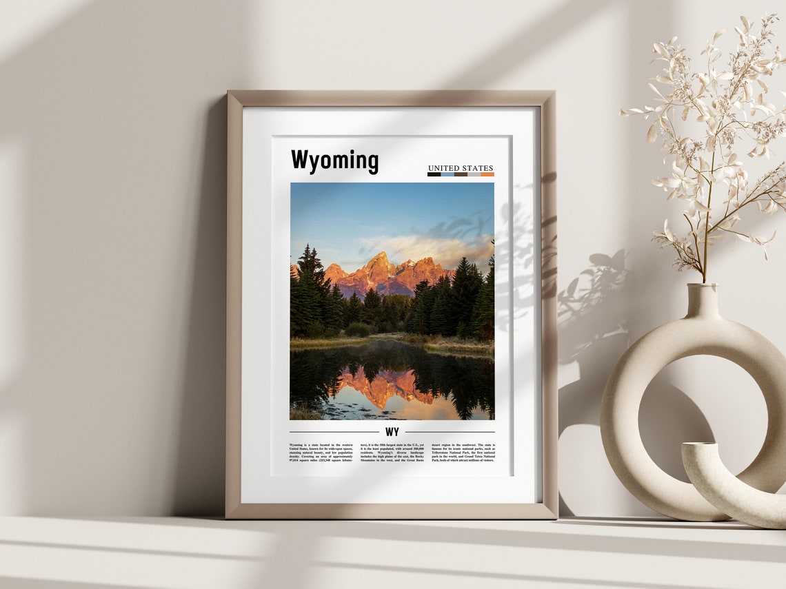 Wyoming Poster Wyoming Print Wyoming Wall Art United States Photo United States Poster United States Print - Image 3