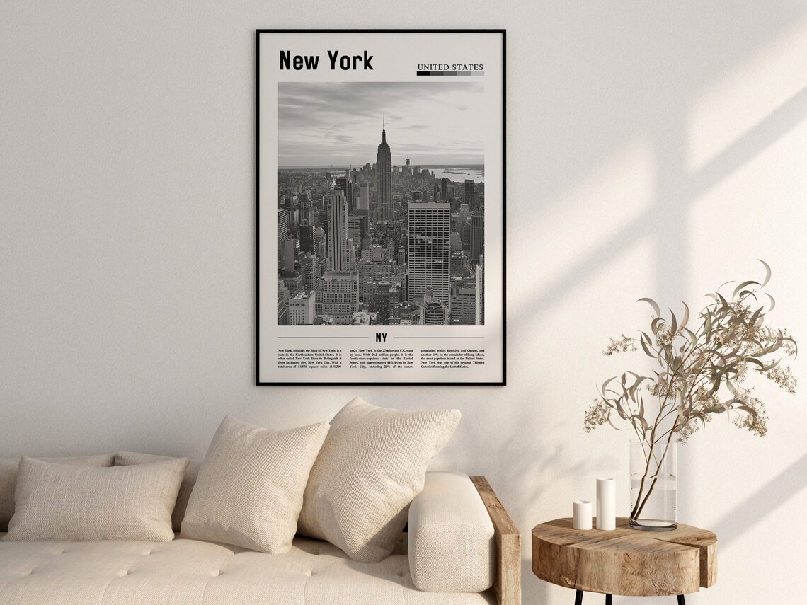 New York Minimal Travel Poster, Black And White - Image 2
