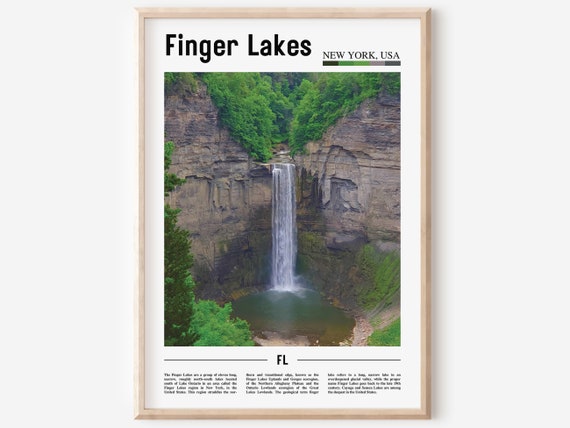 Finger Lakes Travel Poster, Oil Painting Style