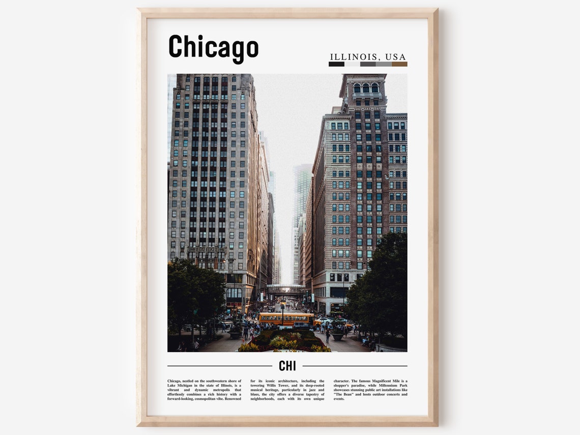 Chicago Print Chicago Poster Chicago Wall Art United States Photo United States Poster United States Print