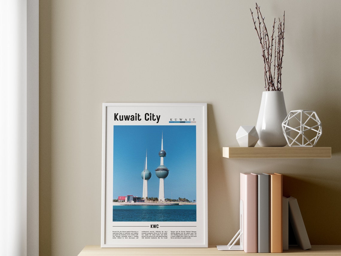 Kuwait City Poster Kuwait City Print Kuwait City Wall Art Minimal Travel Print Travel Destination Oil Painting Poster - Image 3
