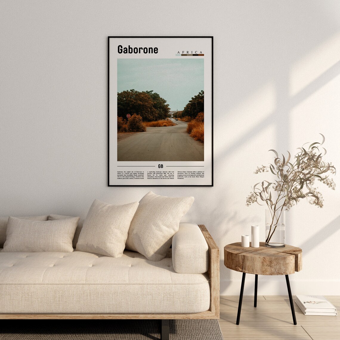 Gaborone Minimal Travel Poster, Oil Painting - Image 3
