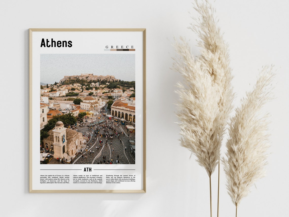 Athens Poster Athens Print Athens Wall Art Europe Photo Europe Poster Europe Print Travel Poster - Image 4