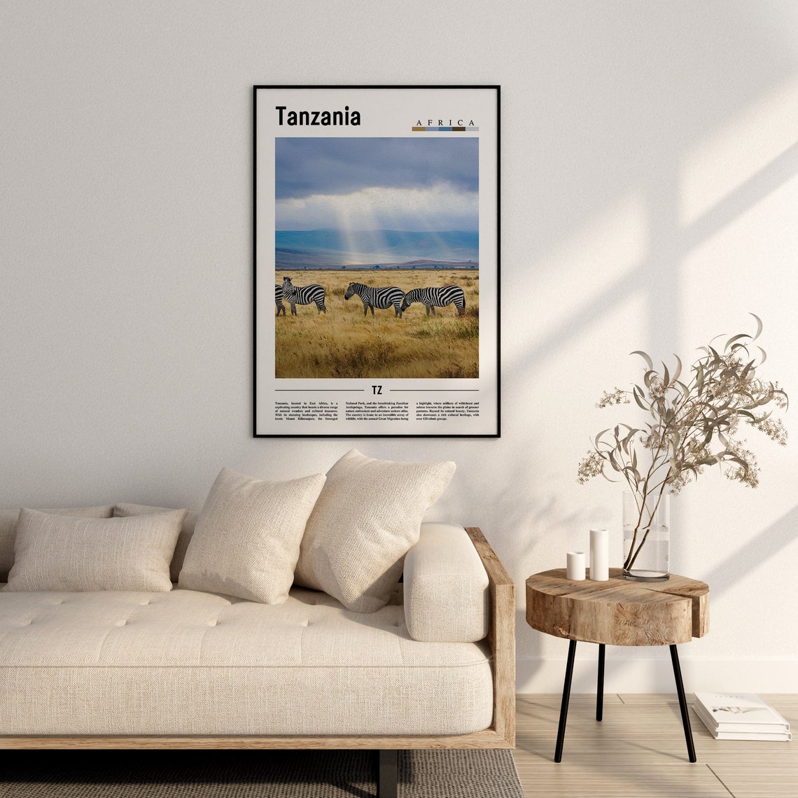 Tanzania Poster Tanzania Print Tanzania Wall Art Minimal Travel Print Travel Destination Oil Painting Poster - Image 3