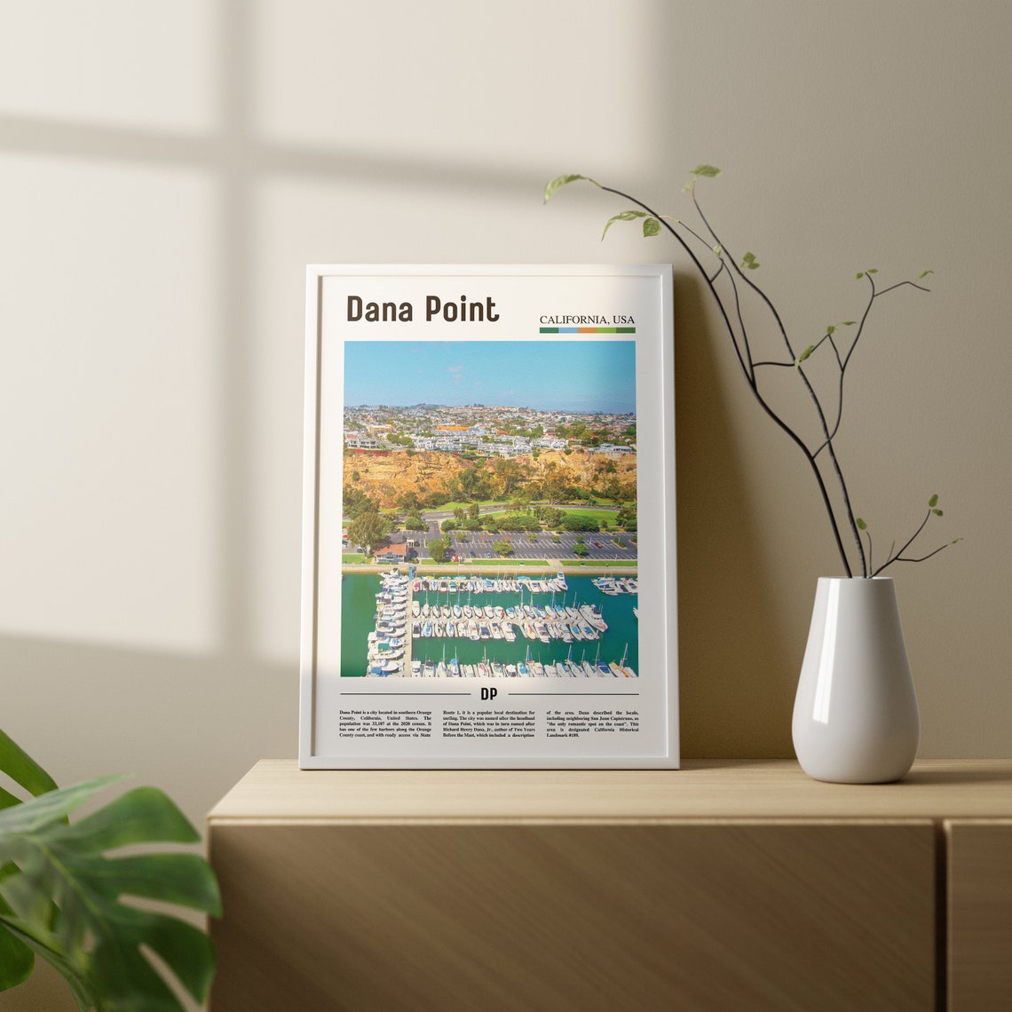Dana Point Print Dana Point Poster Dana Point Wall Art Oil Painting Poster Colorful City Print City Artwork Travel Artwork Travel Art - Image 2