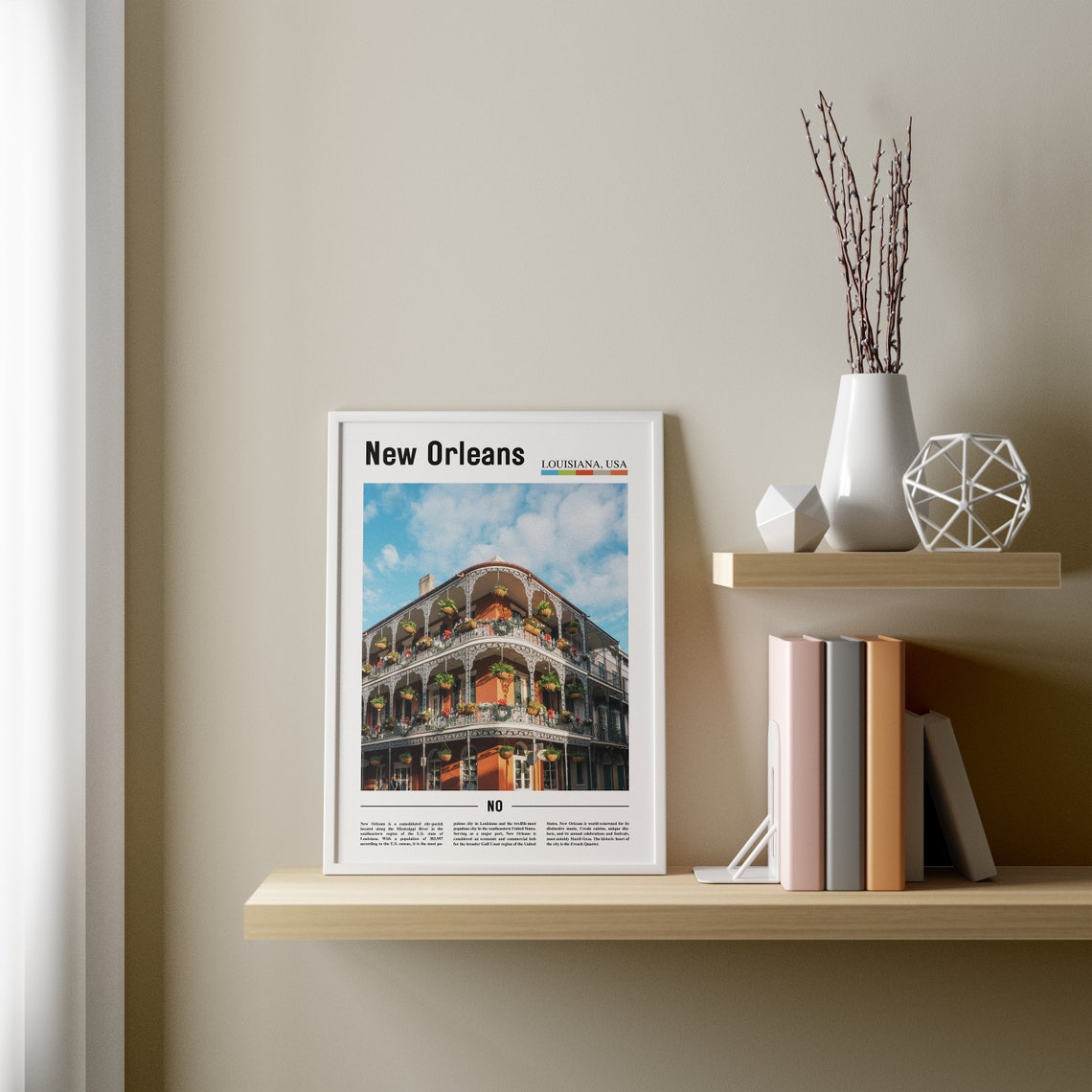 New Orleans Print New Orleans Poster New Orleans Wall Art Minimal Travel Print Minimal City Poster Oil Painting Poster - Image 2