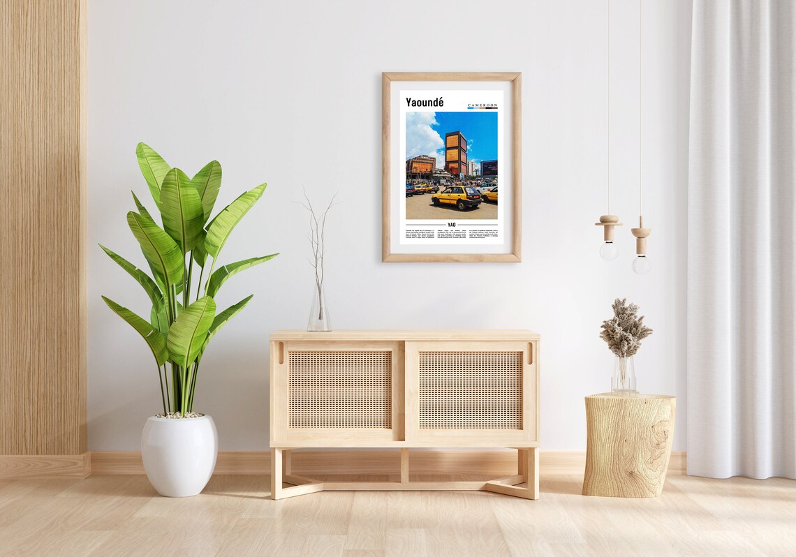 Yaound, Minimal Travel Poster, Oil Painting - Image 5