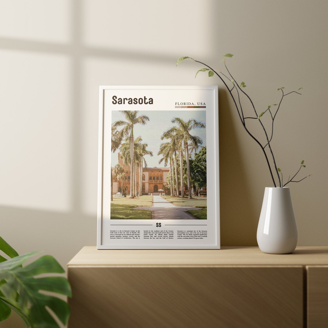 Sarasota Print Sarasota Poster Sarasota Wall Art Oil Painting Poster Colorful City Print City Artwork Travel Artwork Travel Wall Art - Image 3