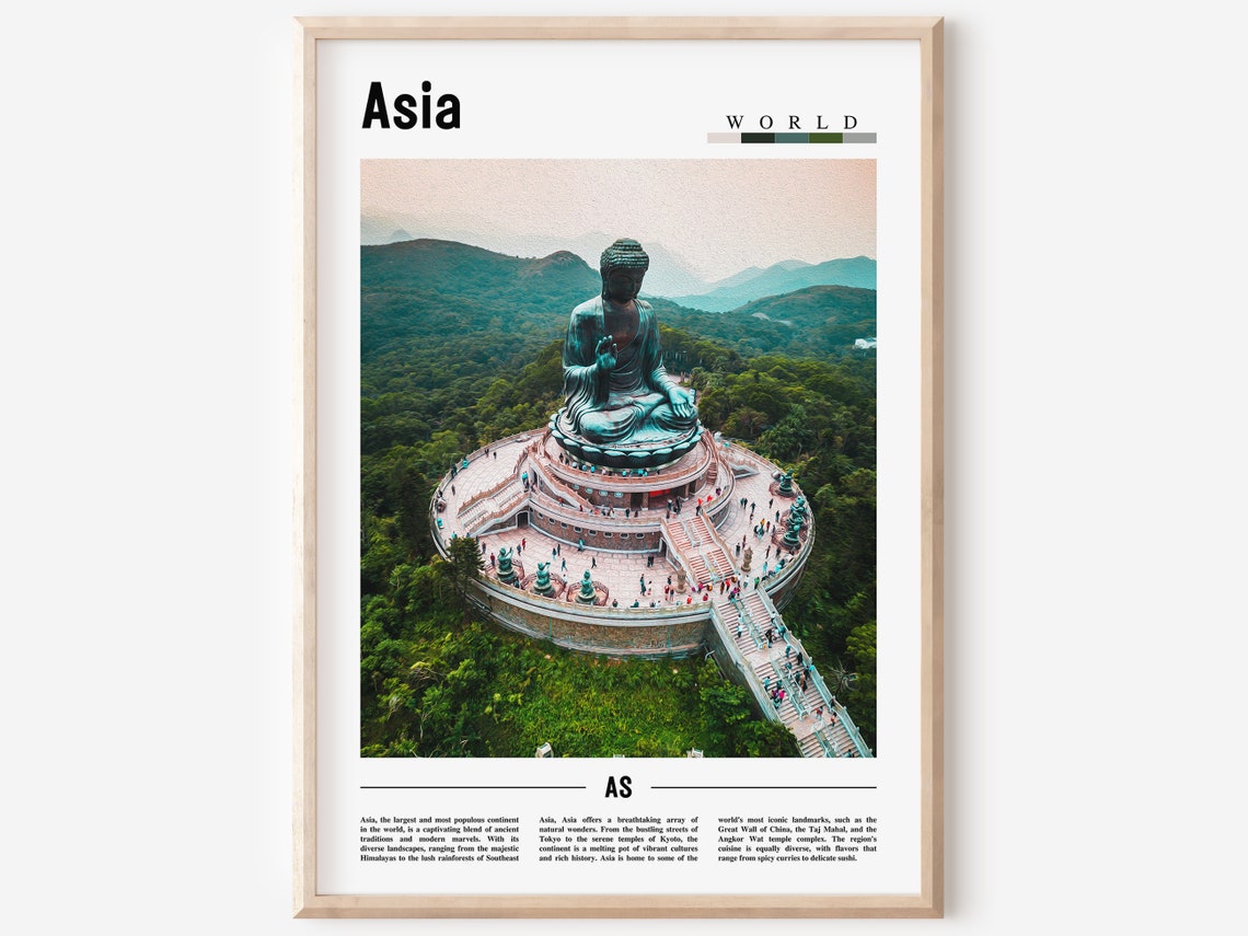 Asia Poster Asia Print Asia Wall Art Asia Print Asia Poster Asia Photo Minimal Travel Poster