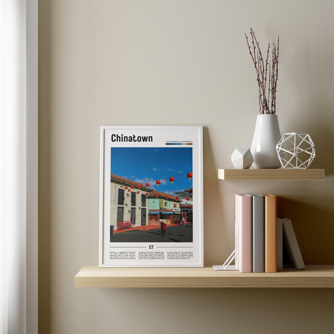 Chinatown Print Chinatown Poster Chinatown Wall Art Minimal Travel Print Minimal City Poster Travel Destination Print Oil Painting Poster - Image 3