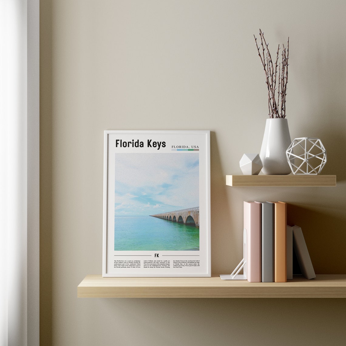 Florida Keys Print Florida Keys Poster Florida Keys Wall Art Oil Painting Poster City Print City Artwork Travel Artwork Travel Wall Art - Image 3