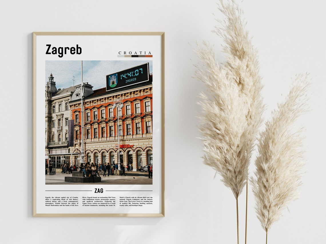 Zagreb Poster Zagreb Print Zagreb Wall Art Europe Photo Europe Poster Europe Print Travel Poster - Image 4