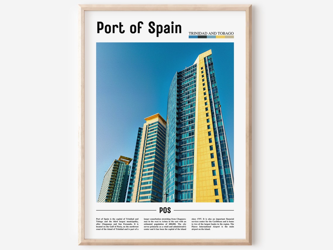 Port Of Spain Poster Port Of Spain Print Port Of Spain Wall Art Spain Photo Spain Poster Spain Print Minimal Travel Poster