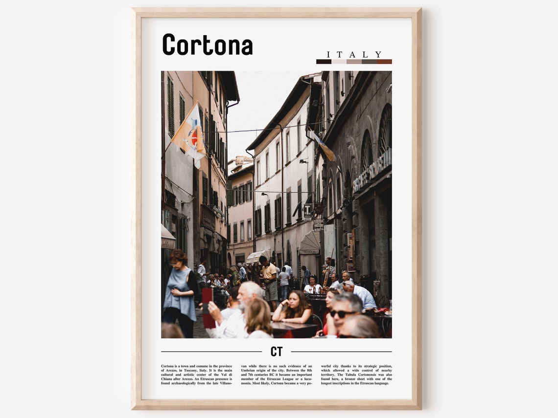 Cortona Print Cortona Poster Cortona Wall Art Minimal Travel Print Minimal City Poster Travel Destination Print Oil Painting Poster