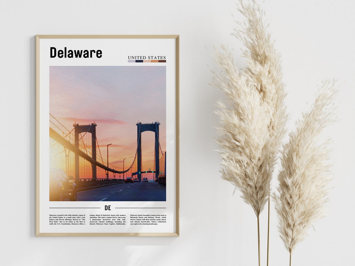 Delaware Poster Delaware Print Delaware Wall Art United States Photo United States Poster United States Print - Image 4