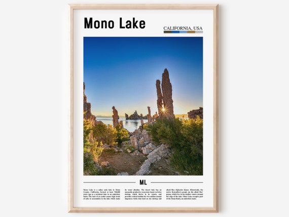 Mono Lake Print Mono Lake Poster Mono Lake Wall Art Minimal Travel Print Minimal City Poster Travel Destination Oil Painting Poster