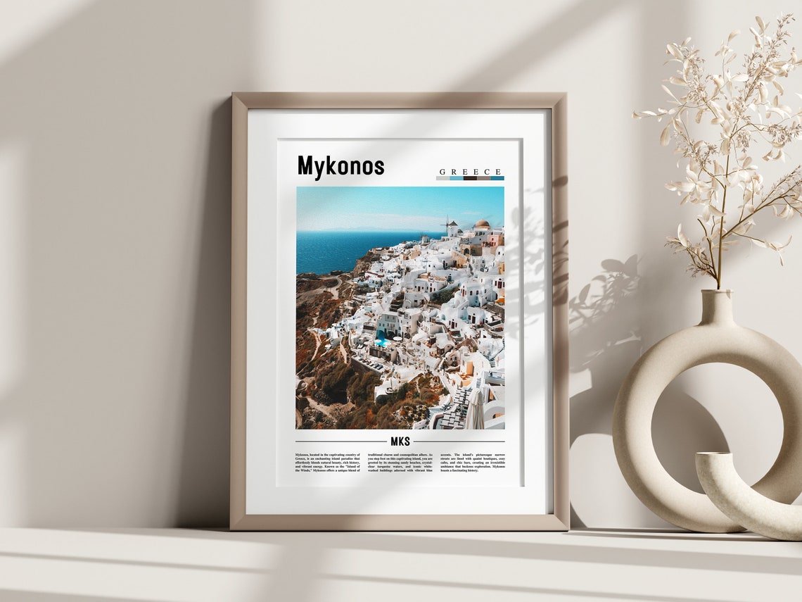 Mykonos Poster Mykonos Print Mykonos Wall Art Europe Photo Europe Poster Europe Print Travel Poster - Image 3