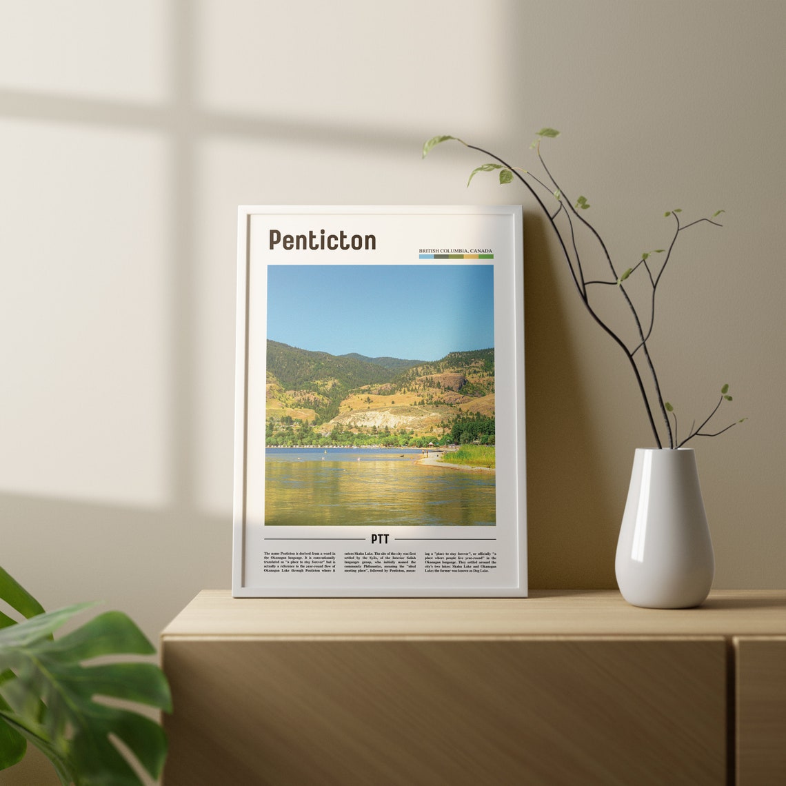 Penticton Print Penticton Poster Penticton Wall Art Oil Painting Poster Colorful City Print City Artwork Travel Artwork Travel Wall Art - Image 2