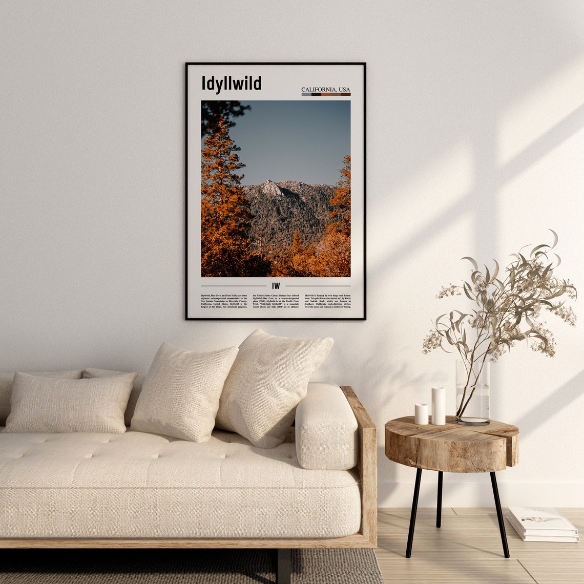 Idyllwild Print Idyllwild Poster Idyllwild Wall Art Minimal Travel Print Minimal City Poster Travel Destination Oil Painting Poster - Image 2