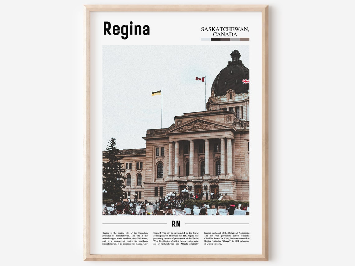 Regina Print Regina Poster Regina Wall Art Minimal Travel Print Minimal City Poster Travel Destination City Print Oil Painting Poster