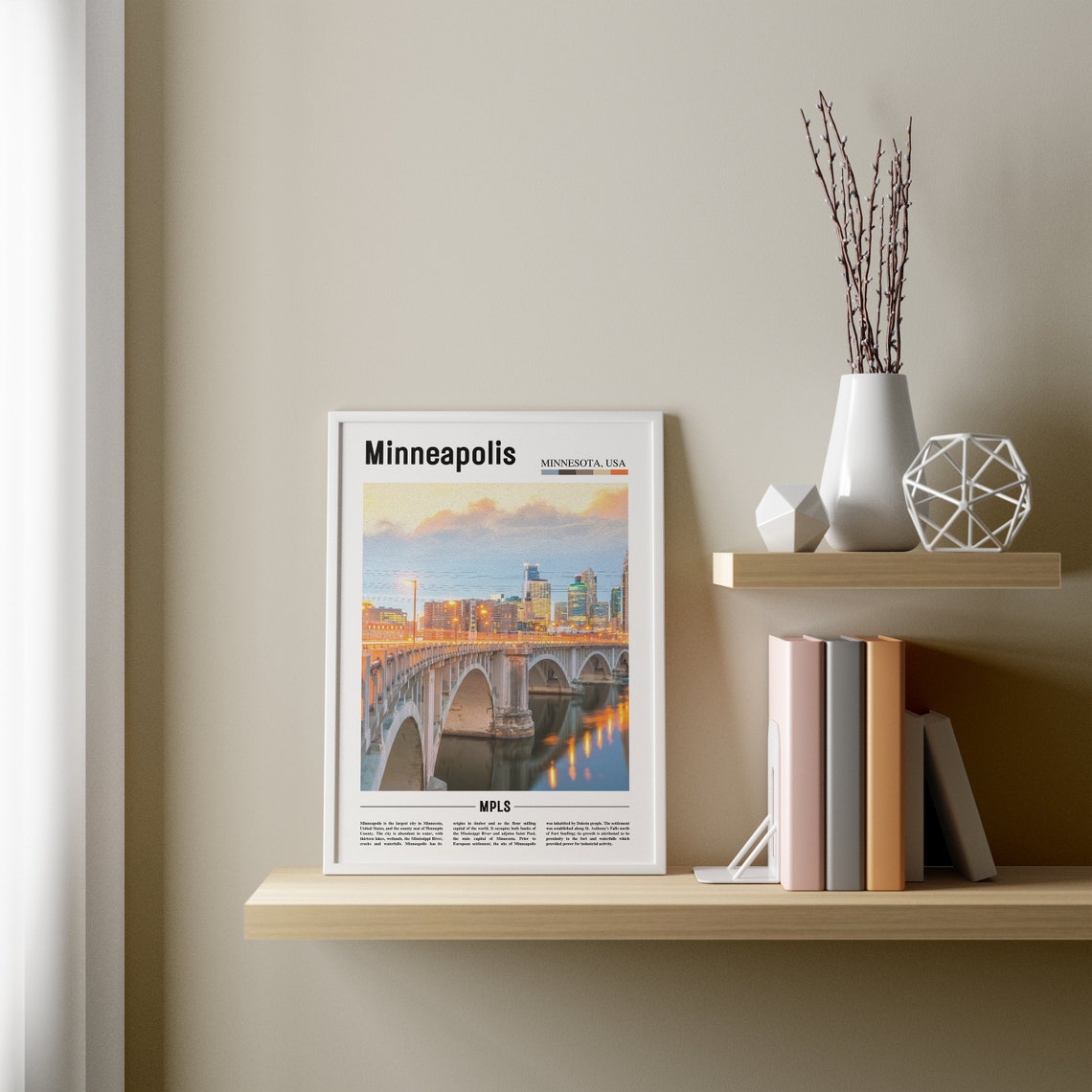 Minneapolis Print Minneapolis Poster Minneapolis Wall Art Oil Painting Poster City Print City Artwork Travel Artwork Travel Wall Art - Image 3