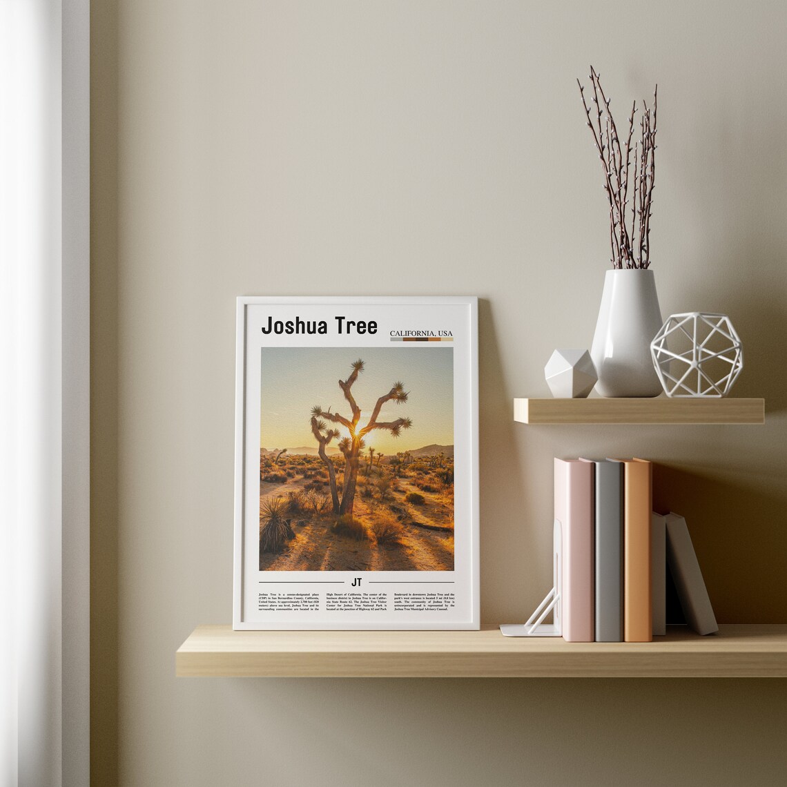Joshua Tree Print Joshua Tree Poster Joshua Tree Wall Art Minimal Travel Print Minimal City Poster Travel Destination Oil Painting Poster - Image 2