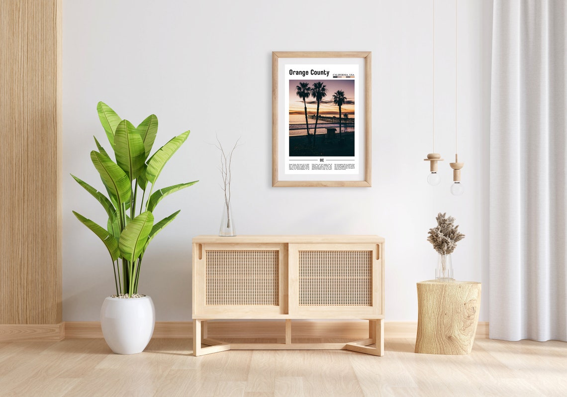 Orange County Print Orange County Poster Orange County Wall Art Minimal Travel Print Minimal Travel City Poster Oil Painting Poster - Image 3
