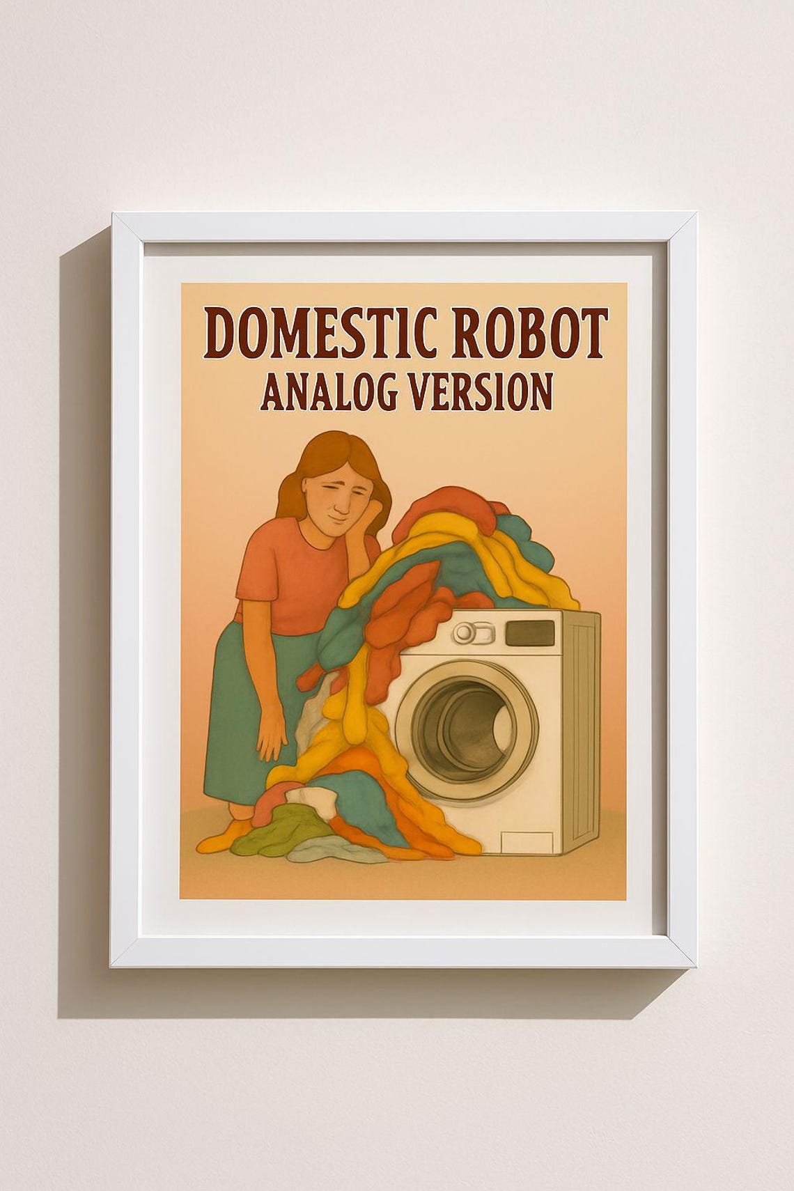 Domestic Robot Analog Version Funny Laundry Room Humor Poster