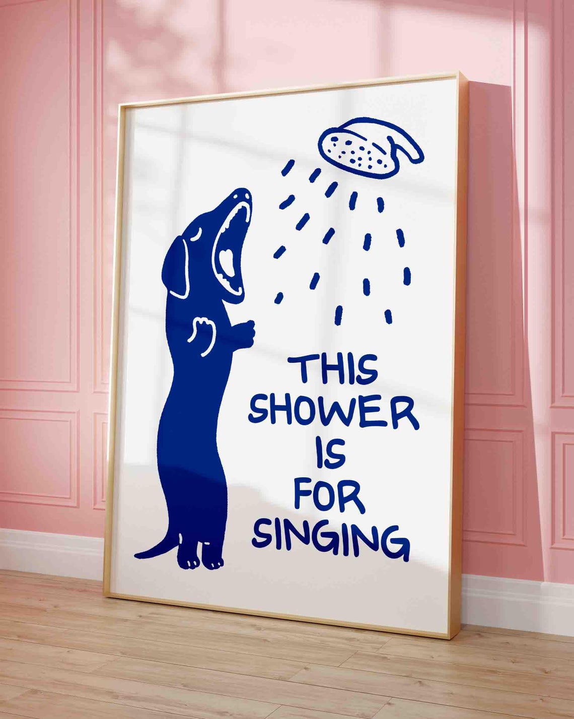 Funny Dachshund This Shower Is for Singing Bathroom Quote Poster