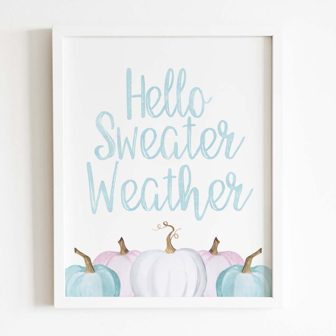 Hello Sweater Weather Pastel Pumpkins Art Print - Image 4