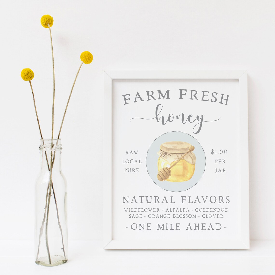 Farm Fresh Honey Summer Farmhouse Kitchen Art Print - Image 3