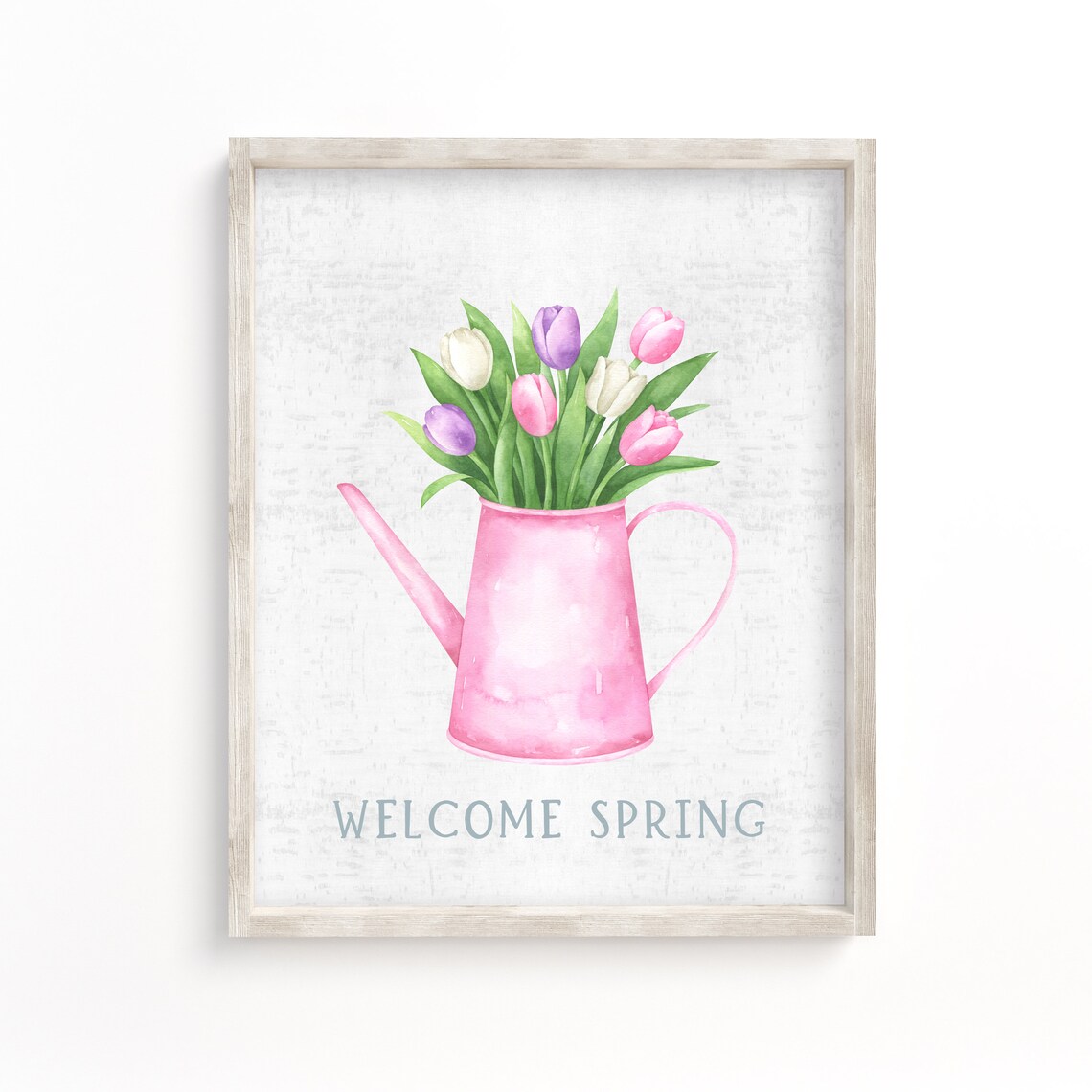 Welcome Spring Tulips In Watering Can Art Print - Image 3