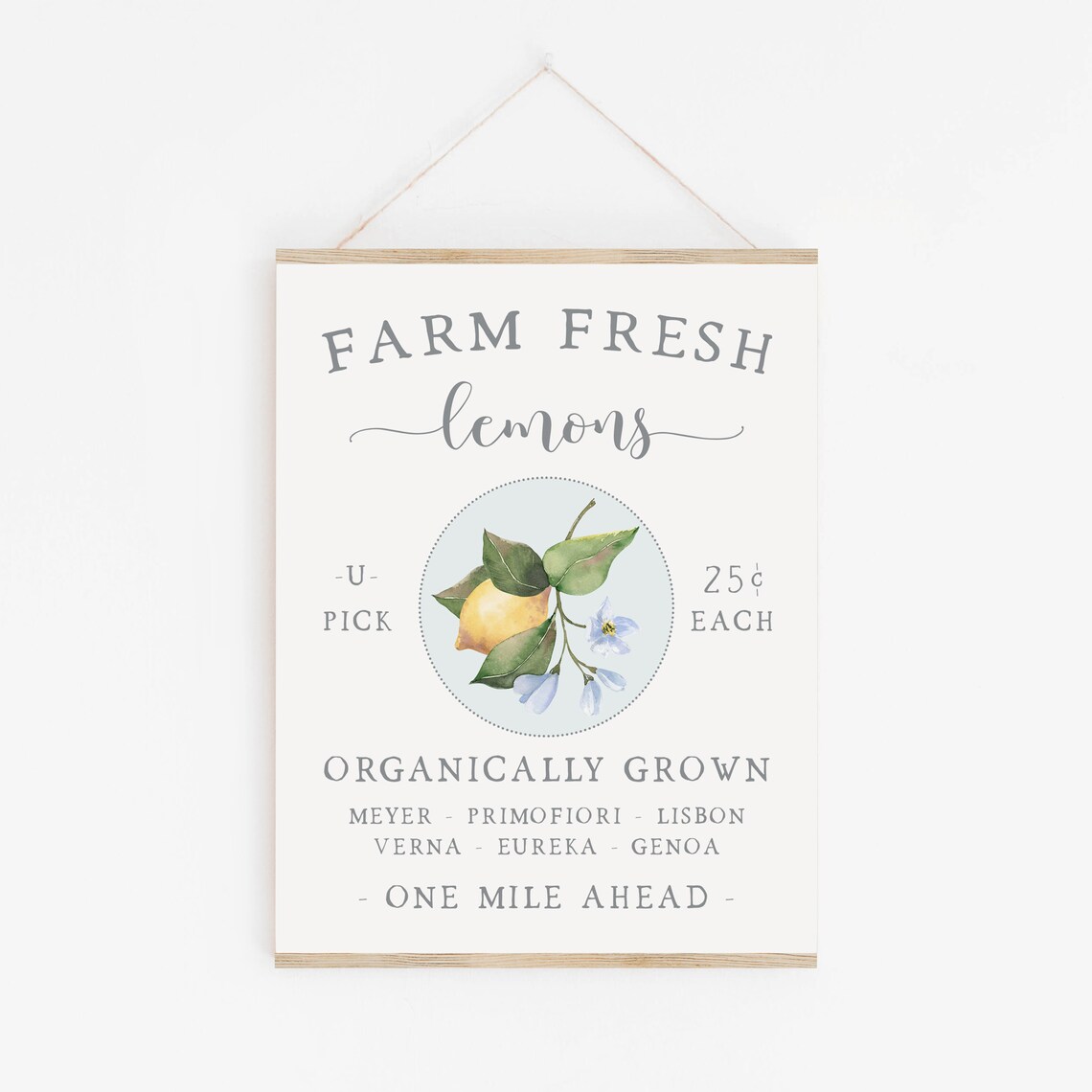 Farm Fresh Lemons Summer Art Print, Farmhouse Kitchen Decor - Image 2