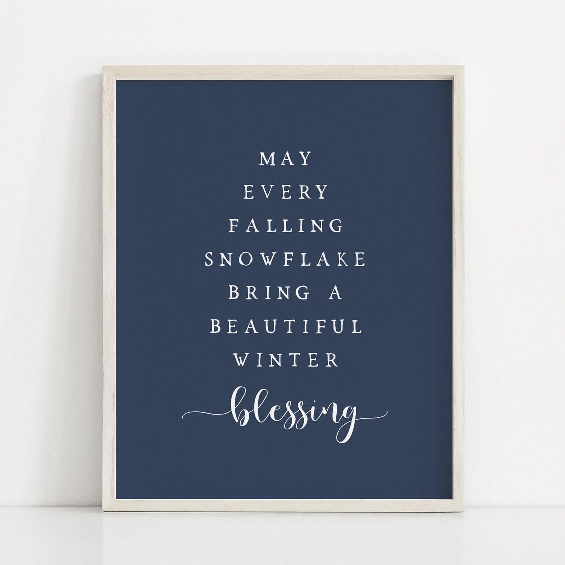 Winter Blessing Quote Minimalist Christmas Art Print - Image 4