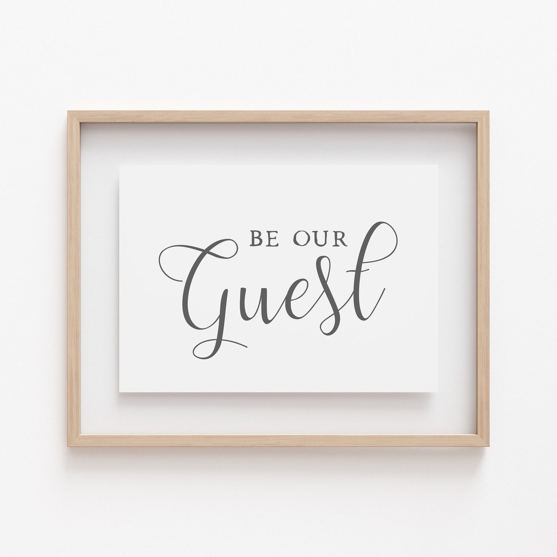 Be Our Guest Elegant Gray Script Minimalist Guest Room Quote Wall Art - Image 4