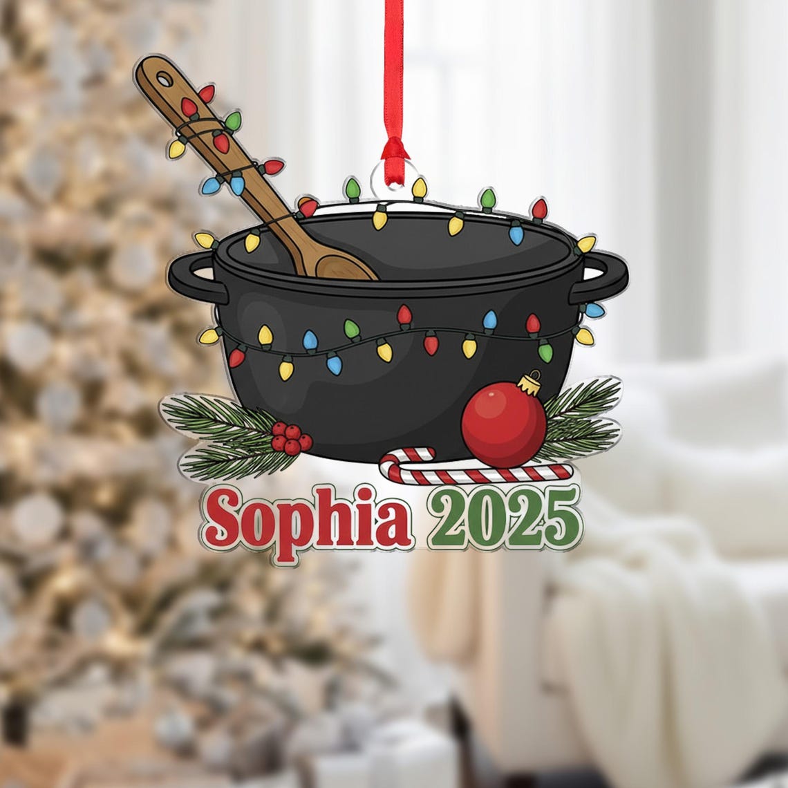 Personalized Cooking Pot Ornament Sophia 2025 Chef Gift Poster