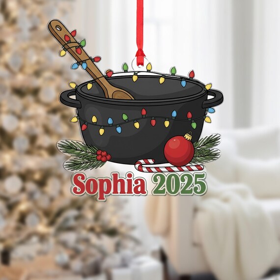 Personalized Cooking Pot Ornament Sophia 2025 Chef Gift Poster