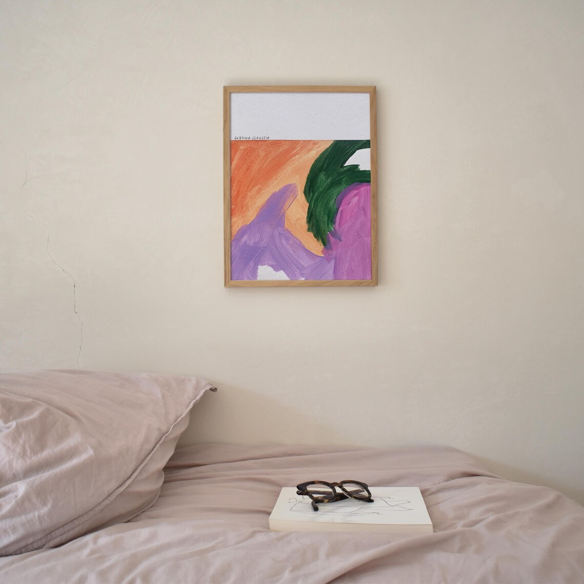 Sabrina Clausen Abstract Brushstrokes in Orange Green Purple Poster - Image 5