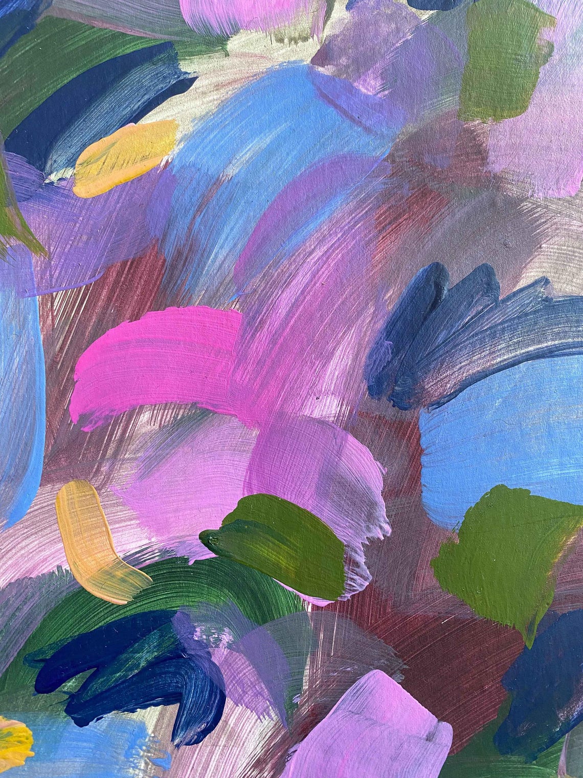 Sabrina Clausen Dreamy Pink Blue Green Sweeping Abstract Poster - Image 4
