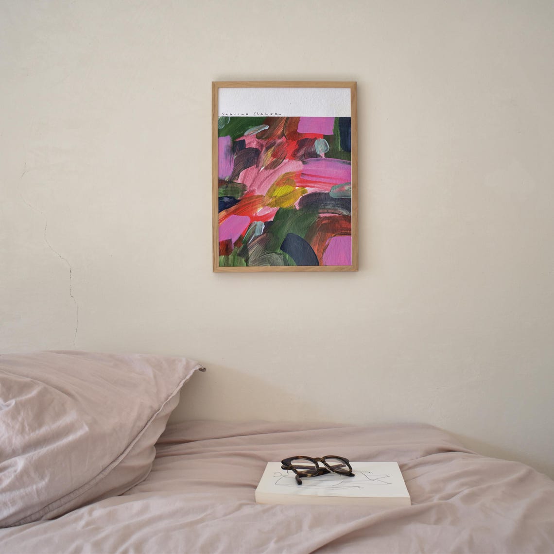 Sabrina Clausen Bold Red Pink Green Dynamic Abstract Art Poster - Image 5